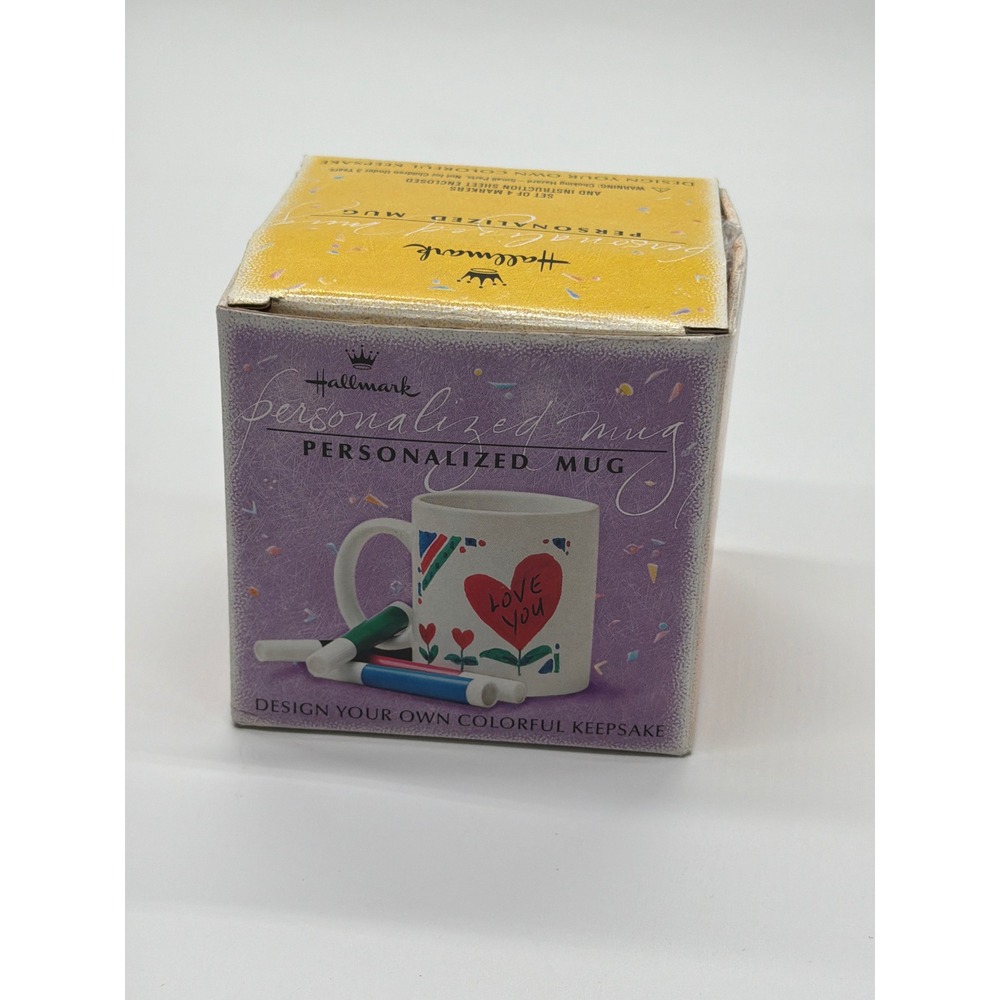 Hallmark Personalized Mug DIY Kit Design Your Own Ceramic Cup with 4 Markers NEW